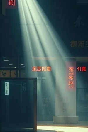 《拾光旧书店》竖版海报，堆到天花板的旧书与吊灯
